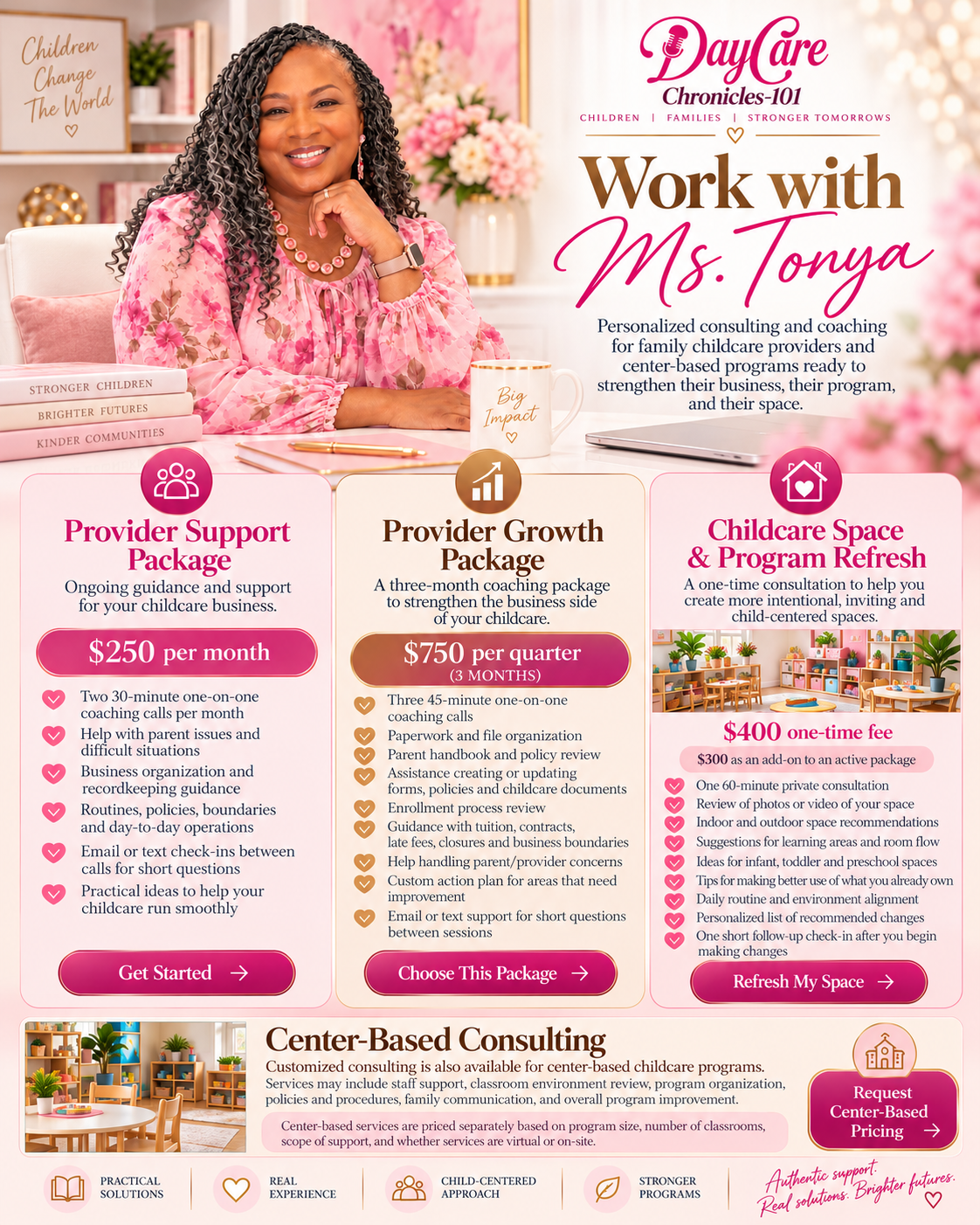 Work with Ms. Tonya — Provider Support, Provider Growth, and Childcare Space & Program Refresh packages